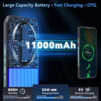 Oukitel Ponsel Tangguh 5G 11000mAh 8+256GB 6.6 Mtk Dimensity 6100 64MP IP68 60Hz NFC Android 14 Layar IPS Octa Core Ponsel Tangguh