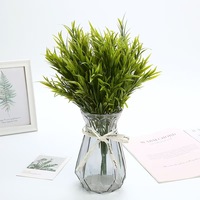 YL Wholesale 7 Branches Feuilles de Saule Artificielles Bouclées en Plastique, Gazon Artificiel, Décoration Intérieure, Thanksgiving, Mariage, Écologique