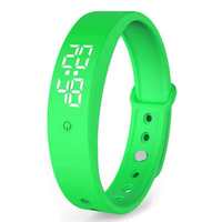Montre bracelet connectée sport avec écran LED tactile, alarme vibrante Android, moniteur de température automatique et podomètre 3D