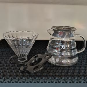 Borosilikat tinggi portabel, panci penyaring kopi aliran lebih dari kaca, pembuat kopi kaca, panci berbagi kopi dengan corong - Product Image 3