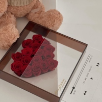 Hadiah Hari Valentine bunga kering selamanya abadi, mawar abadi desain CD bunga yang diawetkan