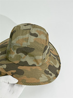 Chapeau de pêche personnalisé à large bord pour homme en polyester et nylon, chapeau tactique de surf en maille avec cordon