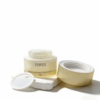 Pot en verre cylindrique personnalisé de luxe pour crème, emballage cosmétique vide pour soins du visage 30g/50g, transparent, dépoli, ambre, rose, noir, à vis