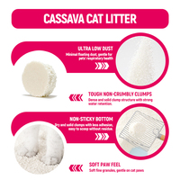 Litière pour chat en manioc écologique, sûre pour tous les chats et chatons, non toxique, biodégradable, jetable aux toilettes, contrôle des odeurs, agglomération rapide, faible émission de poussière