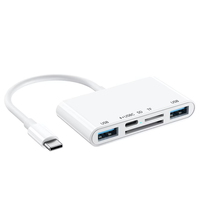 Lecteur de carte SD 5 en 1 de haute qualité avec interface USB 2.0 et Type-C, vitesse de 480 Mbps pour ordinateur portable et appareils mobiles