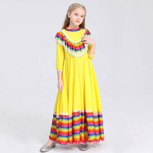 Girls <strong>Dress</strong> World National <strong>Mexican</strong> Style Costume for Carnival Festival Birthday Party <strong>Dress</strong> - Product Image 3