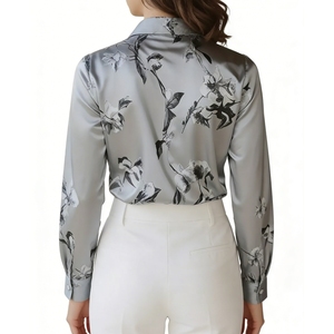 <span class=keywords><strong>Camicia</strong></span> Floreale da Donna con Bottoni, Manica Lunga, Elegante Blusa da Ufficio, Abbigliamento Femminile Sehe Fashion - Product Image 5