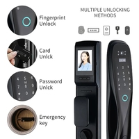 Kunci Pintu Pintar dengan Kata Sandi Kunci Kartu IC Buka Kunci APP Kunci Elektronik dengan Kamera Biometrik Kunci Sidik Jari Keamanan