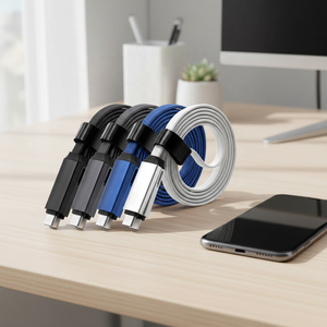 สายชาร์จเร็ว3ฟุต3 in 1, สายชาร์จ USB PD Type C ความเร็วสูงสำหรับ iPhone 16 17ใช้ได้กับโทรศัพท์ทุก<span class=keywords><strong>รุ่น</strong></span> - Product Image 1