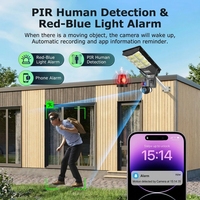 Caméra de sécurité solaire extérieure 4MP à double objectif 4G, lampe de surveillance sans fil CCTV, options 1000W 2000W pour l'éclairage public