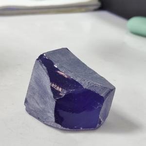 Uncut Nanosital Raw Material #A146 Tanzanite Light Color Synthetic Nano Gemstone Rough Stone for Jewelry - Product Image 1