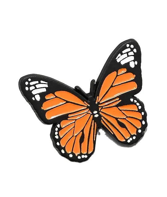 Pin de esmalte suave personalizado, alfiler de solapa de mariposa de metal de alta calidad