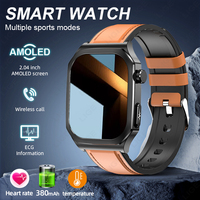 2025 Lige BWET280 ET280 nouvel écran AMOLED de 2.04 pouces fonction ECG Smartwatch appel d'urgence Calories Distance montre intelligente pour hommes