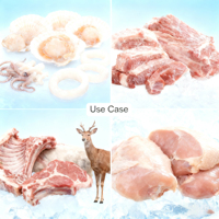 Boîte en carton portable haut de gamme, imperméable, imprimée sur mesure, pour l'emballage de fruits de mer et de viande, avec pelliculage brillant