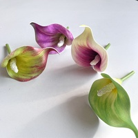 Tête de fleur de lys artificielle miniature en mousse réaliste, longue durée, à tige unique, pour la remise des diplômes, le Nouvel An et Noël