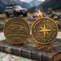 Pièces de monnaie personnalisées en alliage de zinc, avec motif 3D en relief, compas tout-terrain et camion, pièce de défi en laiton personnalisée pour les aventures en plein air
