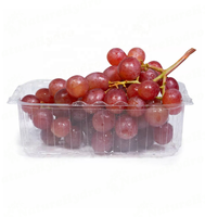Boîte en blister PET jetable recyclable, emballage transparent pour fruits, raisins, fraises, bleuets