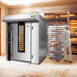 Fabricante de piezas OEM de bandeja 64 24, <span class=keywords><strong>precio</strong></span> bajo, Fungsi Dari, estante de Gas, horno rotatorio para hornear <span class=keywords><strong>pan</strong></span> <span class=keywords><strong>blanco</strong></span>, equipo de panadería - Product Image 1