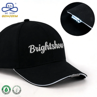 Casquettes de baseball personnalisées avec logo OEM/ODM, design d'éclairage à ampoule, interrupteur à pression et batterie, pour fêtes, maison et extérieur