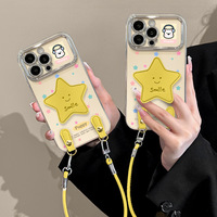 Coque de protection en TPU magnétique pour grandes fenêtres, avec motif étoile colorée suspendue et dessin animé mignon, pour iPhone 17, 16, 15