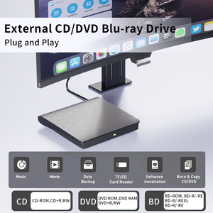 Graveur <span class=keywords><strong>Blu</strong></span>-<span class=keywords><strong>ray</strong></span> externe avec USB 3.0 Type-C, graveur de CD/<span class=keywords><strong>DVD</strong></span> <span class=keywords><strong>3D</strong></span> <span class=keywords><strong>Blu</strong></span>-<span class=keywords><strong>ray</strong></span> avec port SD/TF pour ordinateur portable et ordinateur de bureau Windows - Product Image 4