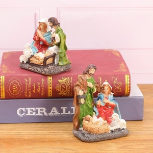Three-Person Family Statue Resin <b>Craft</b> Handicraft Christmas Decoration Desktop Ornament and Holiday Gift Jesus Figurine - Product Image 6