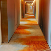 Moquette de couloir d'hôtel 100% nylon à poils coupés, avec envers antidérapant, imprimée sur mesure, écologique et au design moderne