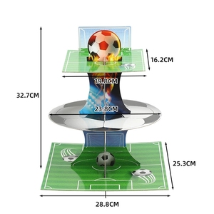 Futbol Temalı Cupcake Standı Karton Tatlı Teşhir Kulesi Spor Doğum Günü Partisi Dekoru Futbol Temalı Tatlı İkram Tutucu - Product Image 4