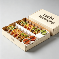 Boîte à emporter personnalisée pour empanadas avec compartiment pour sauce, en carton jetable, pour la restauration rapide, emballage pour dumplings à emporter