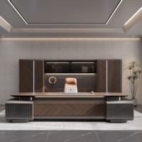 Bureau de direction de luxe moderne en forme de L, ergonomique, en bois de haute qualité, en promotion