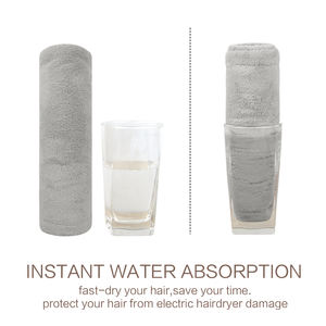 Serviette de cheveux en microfibre Wrap Serviette de turban magique super absorbante pour femmes Grille d'ananas avec <span class=keywords><strong>boutons</strong></span> Serviette de cheveux torsadée - Product Image 5