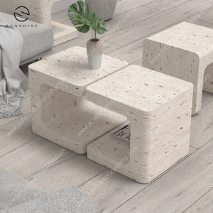 โต๊ะปลายโอนิกซ์ Travertine รูปตัว C หรูหราทันสมัยออกแบบได้เองสำหรับอุตสาหกรรมในร่มและกลางแจ้งการออกแบบอุตสาหกรรม - Product Image 1