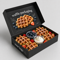 Caja de Embalaje de Cartón Corrugado Ecológico de Grado Alimenticio Personalizada para Waffles con Logotipo