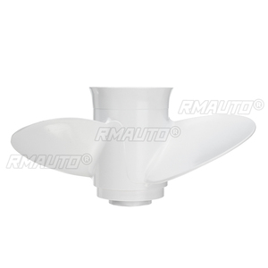 Hélice de bateau hors-bord en aluminium 664-45952-00-EL 9 7/8 X 14 pour Yamaha 20-30HP, blanche, 10 cannelures, 3 pales, rotation à droite - Product Image 5