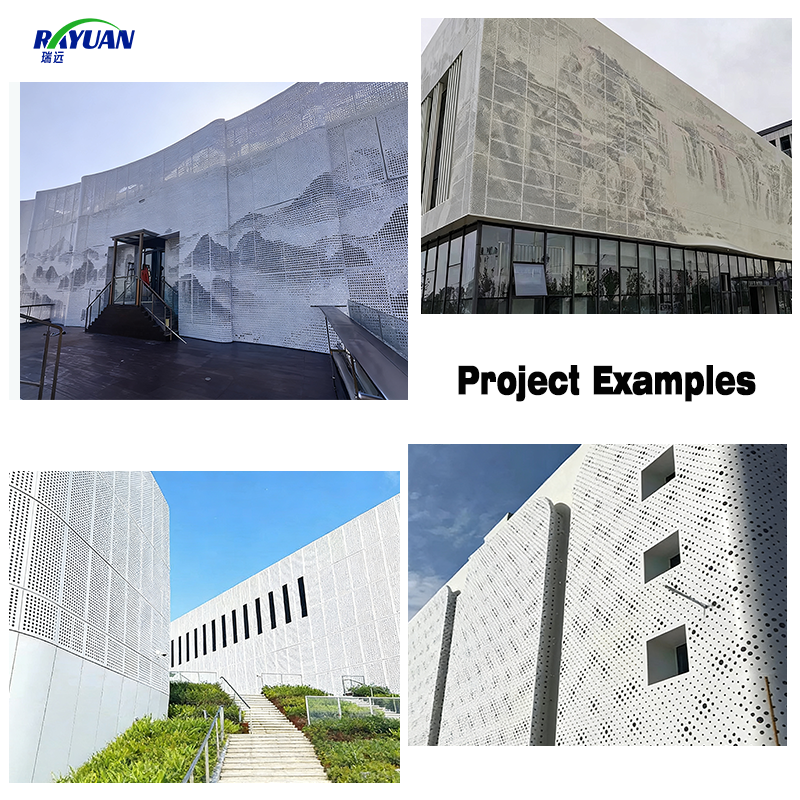 Curated visual reference: Modern Typhoon Resistant Aluminum Perforated Exterior Facade Board For Photo Inspiration