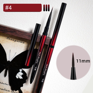 แปรงแต่งเล็บด้ามโลหะสีแดงดำ ขนาด 6 มม. 9 มม. 12 มม. สำหรับวาดเส้นละเอียด ทำเล็บแบบเฟรนช์ โอมเบร รูปวงรี แปรงเจลแบบแบน - Product Image 6