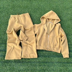 Ensembles personnalisés de sweat à capuche à double fermeture éclair sweat à capuche et pantalon de survêtement en polaire de haute qualité - Product Image 6