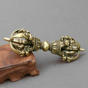 Collezione antica rame <span class=keywords><strong>Tibet</strong></span> buddismo scrittura King Kong Demon Subduing Pestle Statue Collection <span class=keywords><strong>Ornaments</strong></span> - Product Image 2