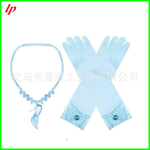 Yellow <b>Bow</b> Gloves And Pearl Necklace Set For Princess Costume Party Accessories LPP4661 - Product Image 5