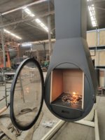 NOUVEAU Produit Cheminée à bois en acier au carbone avec briques résistantes au feu et système d'admission d'air indépendant pour villa