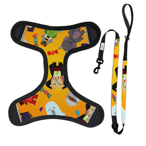 Custom Halloween Pet Harness Leash <b>Collar</b> Modern Fashion Bandana 2-Pc Gift Set Custom Printed for <b>Dogs</b> - Product Image 4