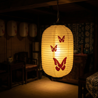 Lanterne japonaise pliable en papier imperméable avec logo personnalisable, style antique, pour publicité extérieure et décoration, idéale pour la protection solaire.