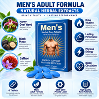 Comprimés OEM de Horny Goat Weed, Maca Noire et Safran pour la Vitalité et l'Énergie Masculine, Marque Privée, 6 Comprimés