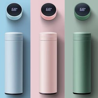 Inteligente Termo Digital 500ml Acero inoxidable LED Pantalla de temperatura inteligente Frasco térmico Taza Botella de agua con colador de té