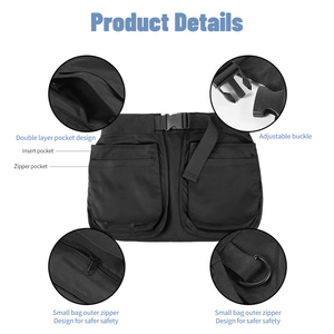 Fashion Gardeners Utility Apron with Adjustable Belt Waist Pouches for Tool and <b>Seed</b> Multiple Pocket Apron Bag - Product Image 3