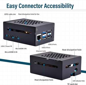 علبة معدنية GeeekPi N04 لجهاز Raspberry <span class=keywords><strong>Pi</strong></span> 5 مع دعم PCIe M.2 Key-M NVMe SSD للتركيب السفلي، يدعم أحجام 2230/2242/2260/2280، صنع في الصين - Product Image 3