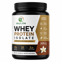 Isolat de protéines de lactosérum à la vanille, poudre riche en protéines, récupération musculaire, masse maigre, fitness, musculation, complément alimentaire, 2 lb, 24 g, qualité supérieure