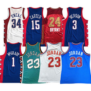 Maglia da basket rétro cucita all'ingrosso, in tessuto a rete, con <span class=keywords><strong>numeri</strong></span> 15, 3 Iverson, 24 <span class=keywords><strong>Bryant</strong></span>, 1 McGardy, per tutte le squadre americane - Product Image 3