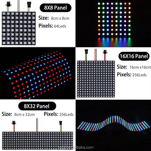 WS2812B RGB LED digitale flessibile indirizzabile singolarmente pannello luce WS2812 8x8 16x16 8x16 8x32 modulo matrice schermo DC5V 5050 RGB - Product Image 5
