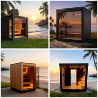 Cabine de sauna en bois sur mesure pour l'extérieur, sauna familial pour jardin, sauna sec personnalisé pour cour arrière, spa sauna sur mesure